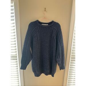 Vintage Patrick Malin Navy Donegal Ireland Size XL 100% Pure New Wool